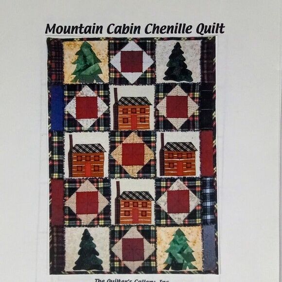 The Quilters Gallery Mountain Cabin Chenille Quilt Pattern-2003-Uncut-F/F-Vtg - Picture 2 of 5